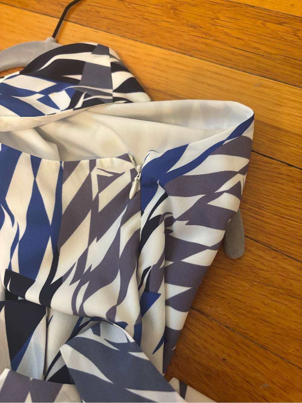 Banana Republic Blue and White Sleeveless Wrap High-Low Dress - Picture 2 of 4
